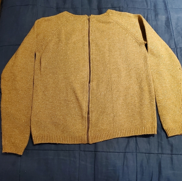 2/$20 Gold Sweater with Back Zipper - Picture 3 of 4